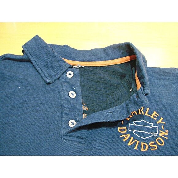 Harley Davidson Polo Shirt Tombstone Arizona Navy Blue Motorcycles Biker Size XL - Picture 7 of 10